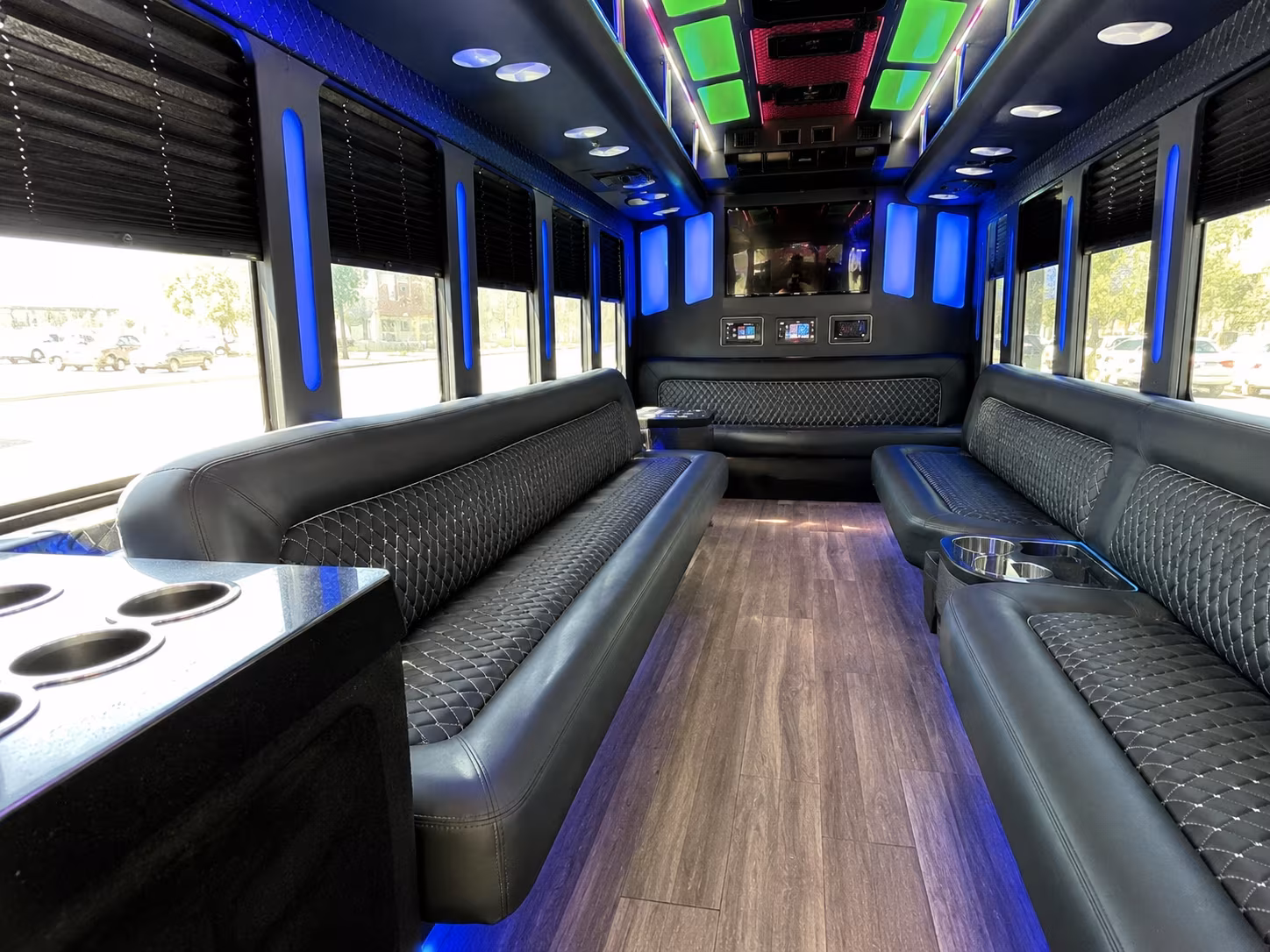 lauderhill 15 passenger party bus inside