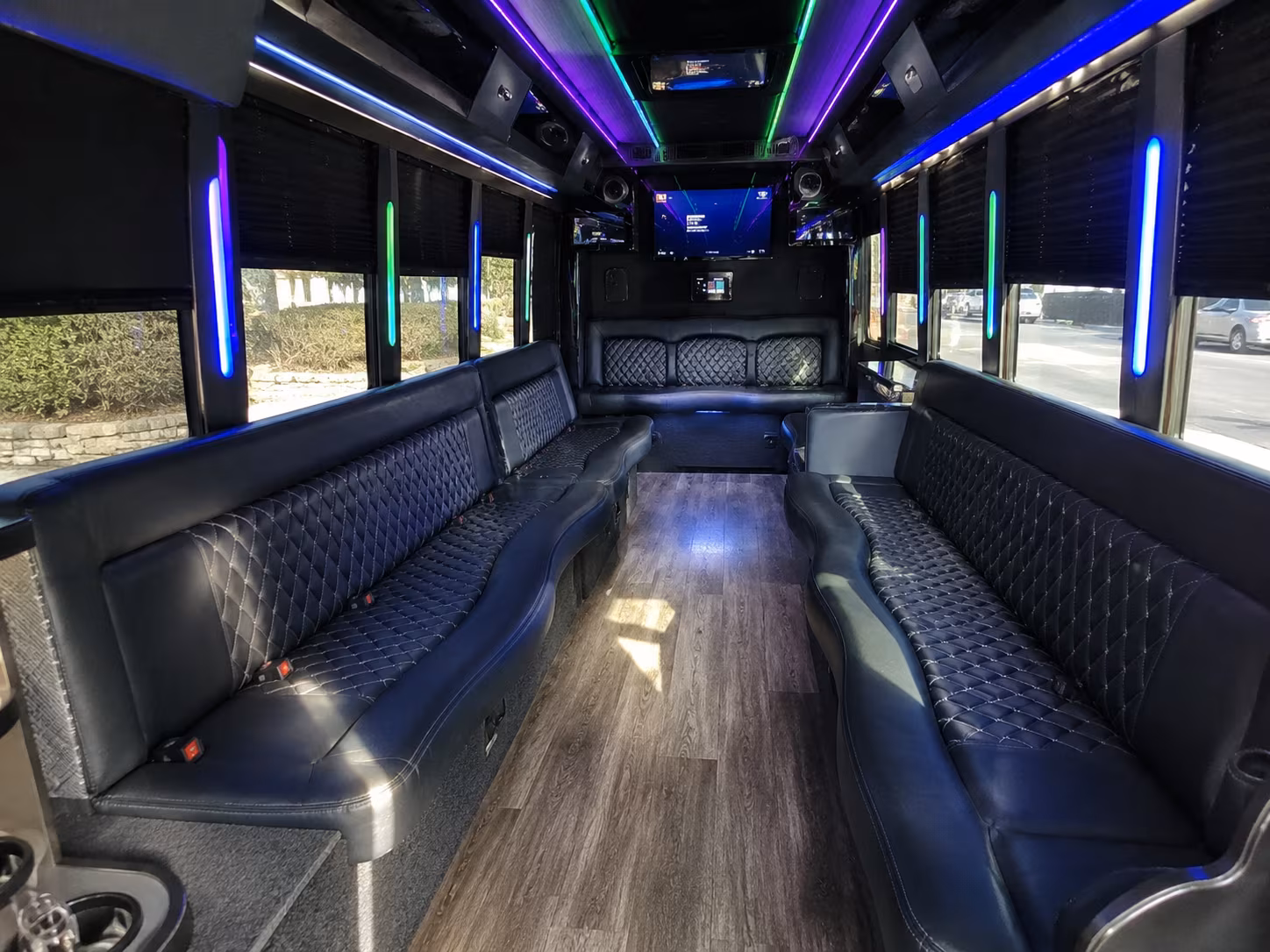 lauderhill 15 passenger party bus interior
