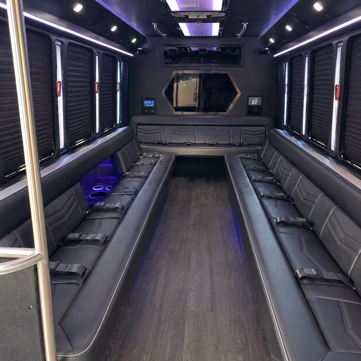 lauderhill 18 passenger party bus interior