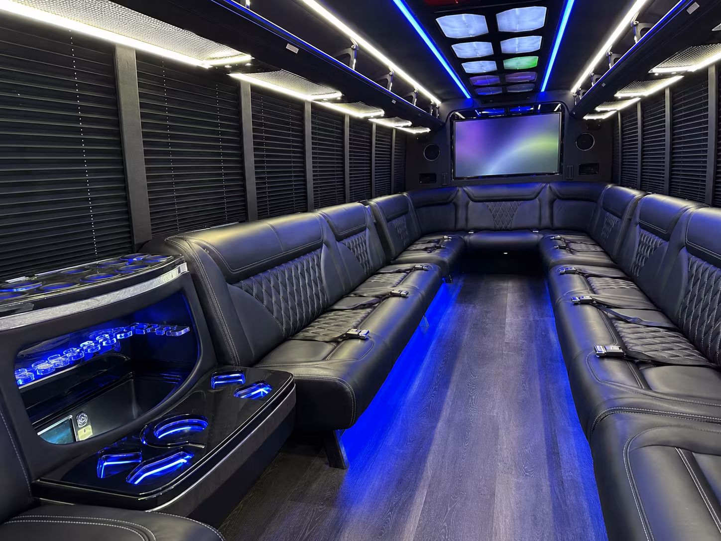 lauderhill 20 passenger party bus inside