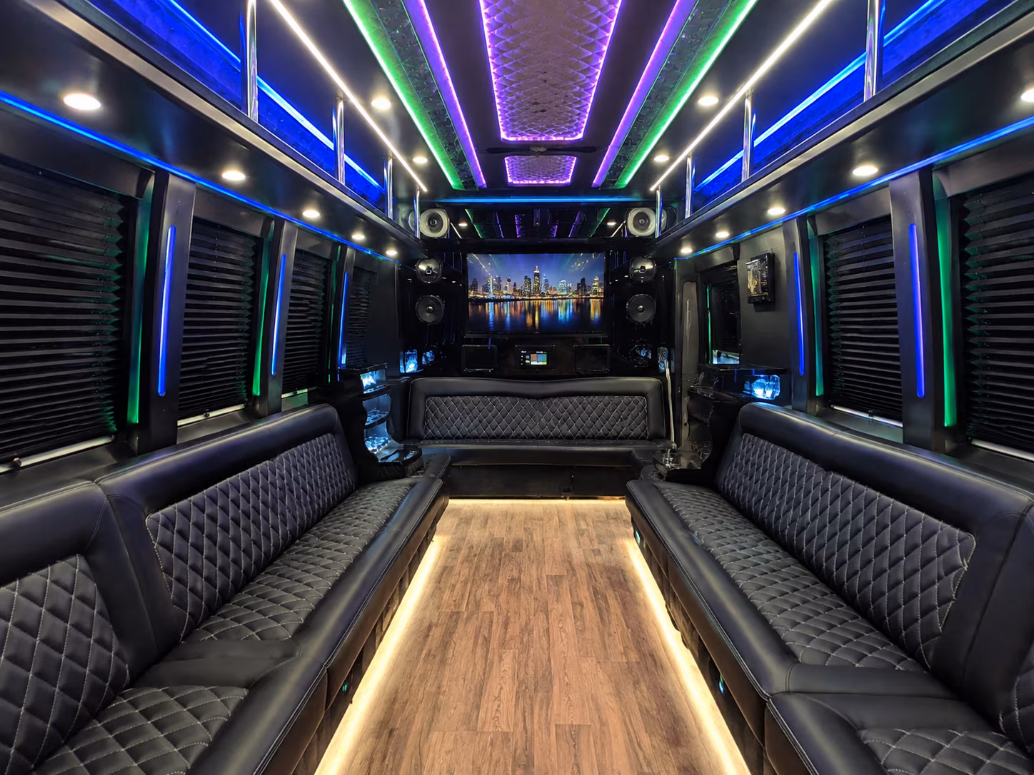 lauderhill 25 passenger party bus interior