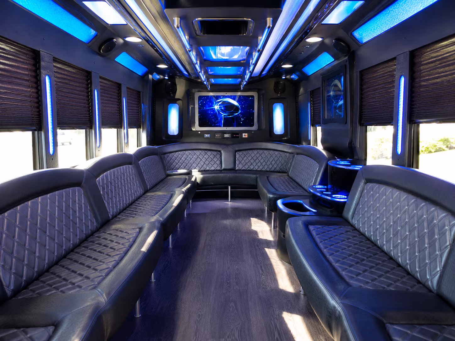 lauderhill 28 passenger party bus inside