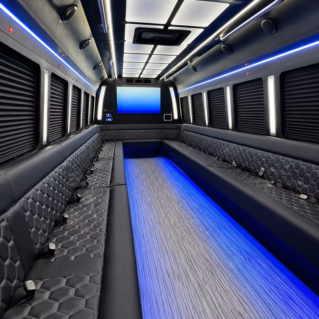 lauderhill 50 passenger party bus inside